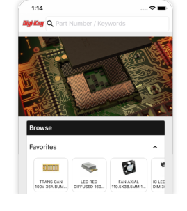 Buscar productos y acceder a Mi DigiKey