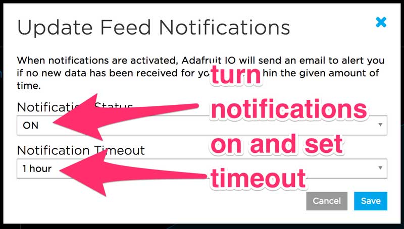 Turn Notifications ON and Set Timeout