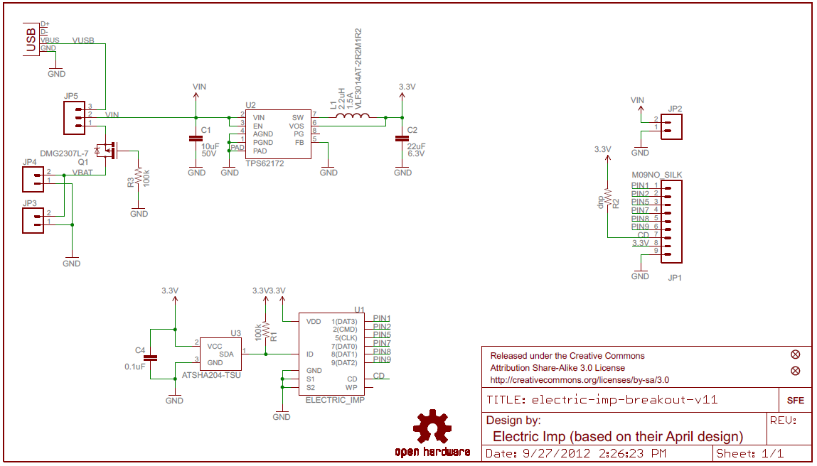 Electric Imp Breakout Schematic
